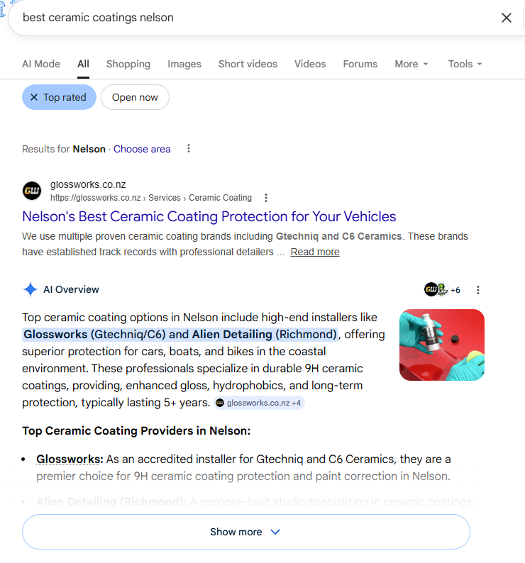Visual explaining how GEO and SEO work together for visibility in AI-assisted search and classic results.